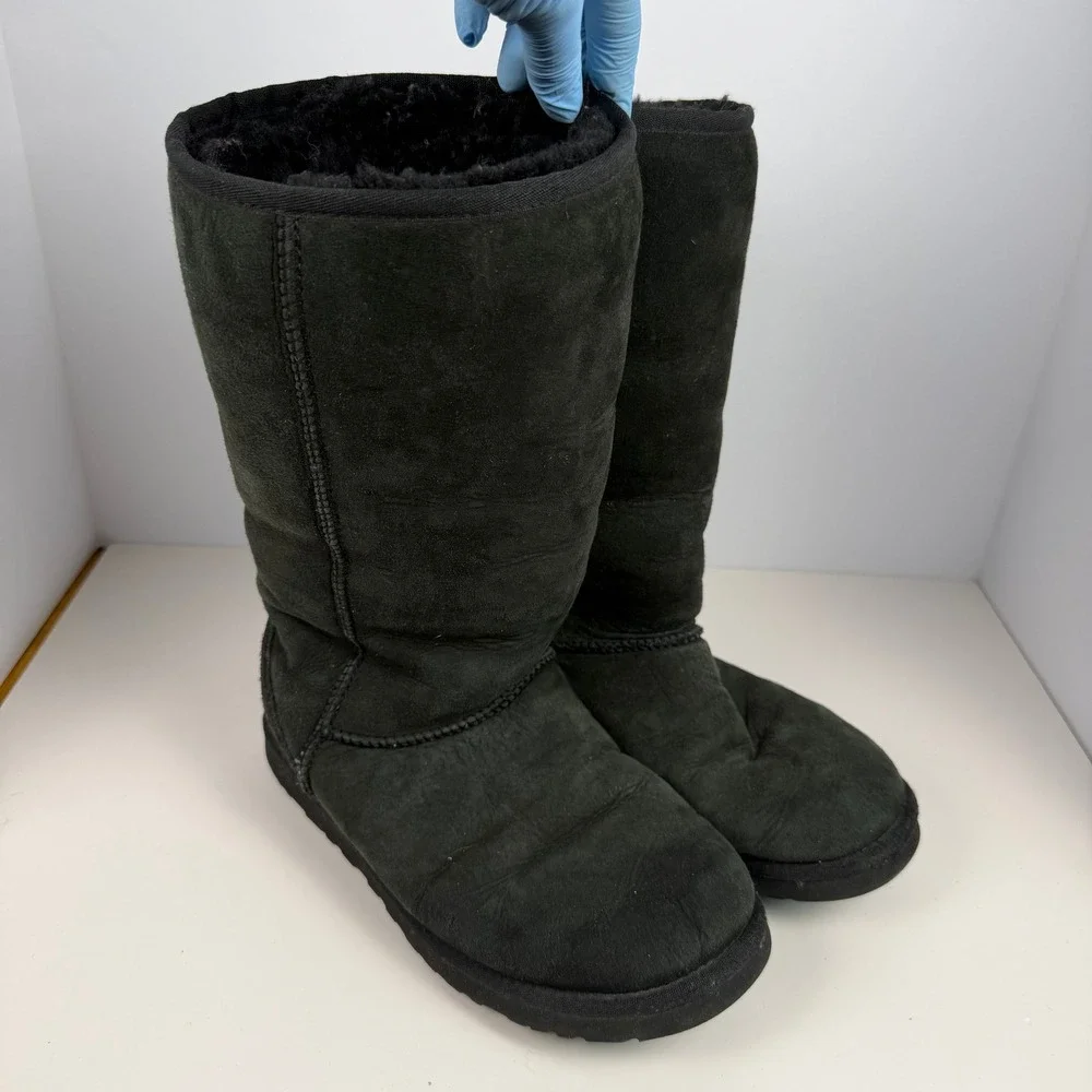 UGG Australia Classic Tall Winter Women Boots Black Sheepskin 5815